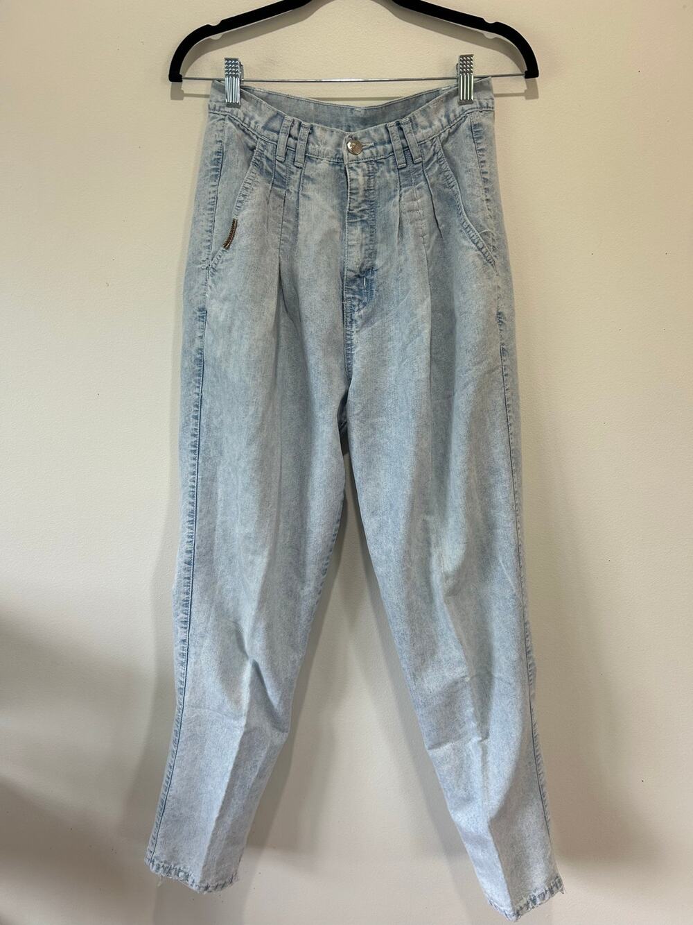 Vintage PS Gitano mom jeans size 10 regular acid wash light wash pleated highris